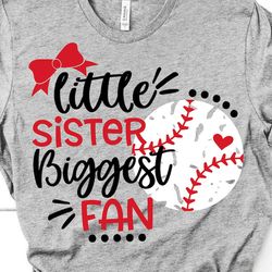 baseball sister svg, little sister biggest fan svg, baseball svg baseball shirt svg, grunge distressed svg file for