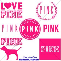 love pink, love pink svg bundle, love pink clip art bundle, love pink, pink nation, love pink dog, svg, svg, png, dxf, e