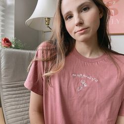 embroidered too soft for all of it unisex t-shirt, bella canvas 3001, sweet nothing midnights a66