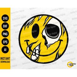 smiley skull png | halloween t-shirt sublimation decoration sticker | cricut cutting files printable clipart digital dow