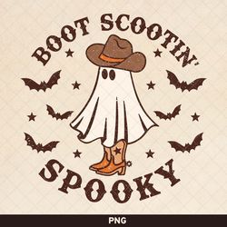 boot scootin spooky png, western halloween png, cowboy ghost png, cute