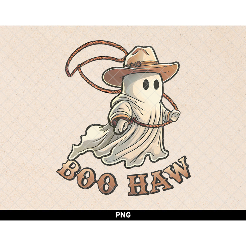 Boo Haw png, Western Ghost png, Cowboy Ghost png, Boohaw png, Western Halloween Design Sublimation png - 1.jpg