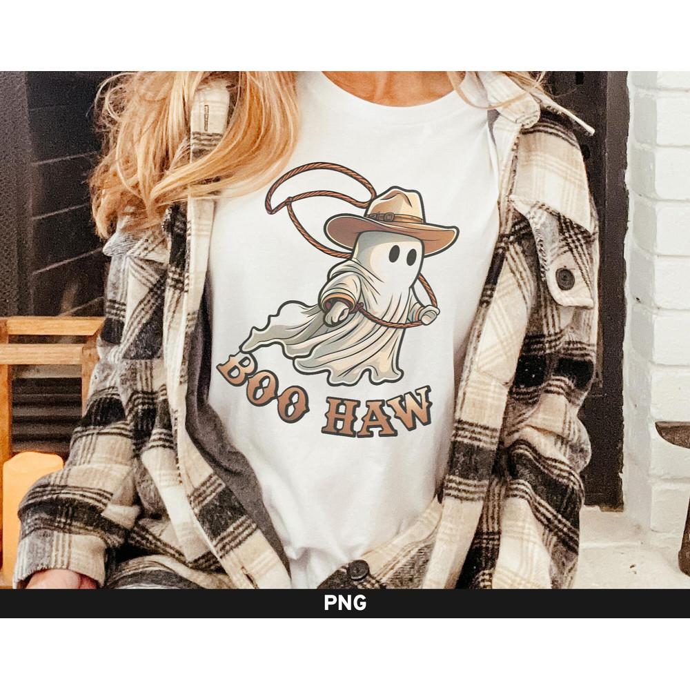 Boo Haw png, Western Ghost png, Cowboy Ghost png, Boohaw png, Western Halloween Design Sublimation png - 2.jpg