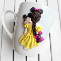 Baby Shower Gift, best friend mug, polymer clay Best Mum Mug, mother gift, gift for her, mummy grandma gift for mom