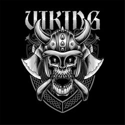 hand drawn viking skull svg halloween grayscale skeleton clipart vector illustration cut files for cricut digital downlo