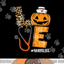 love nurse pumpkin leopard fall halloween thanksgiving women png, sublimation copy
