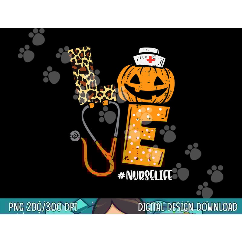 Love Nurse Pumpkin Leopard Fall Halloween Thanksgiving Women png, sublimation copy.jpg