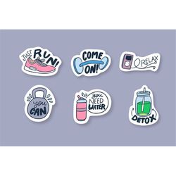 motivational gym stickers svg bundle inspirational saying decals working out healthy lifestyle clipart cut files for cri