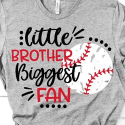baseball brother svg, baseball svg, little brother biggest fan, boy baseball shirt, grunge distressed svg file for cricu