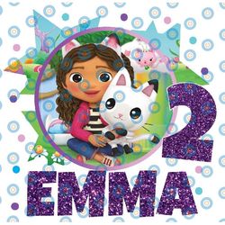personalized gabby's dollhouse iron on transfer png design i birthday party iron on  i gabby's dollhouse birthday png, d