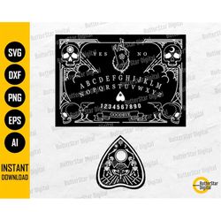 ouija board & planchette svg | spirit board game set | cricut cut silhouette cameo printable clipart vector digital down