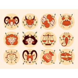 hand drawn zodiac signs, zodiac signs svg bundle, cancer svg bundle, zodiac sign cancer svg, aquarius svg, pisces svg, a