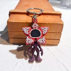Stranger Rafflesia Spp Monster Keychains Eleven Dustin Silicone Pendant Keyrings Doll Car Key Holder for Backpack