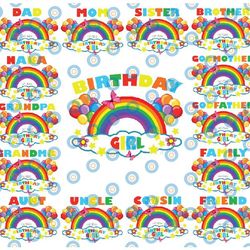 rainbow birthday girl png bundle, birthday numbers, bundle family rainbow birthday png,rainbow birthday girl png,colorfu