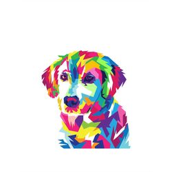 hand drawn colorful dog illustration svg cute puppy clipart vector silhouette cut file for cricut digital download comme