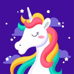 hand drawn cute unicorn png svg illustration clipart kawaii fairytale animal cut files for cricut digital download vecto