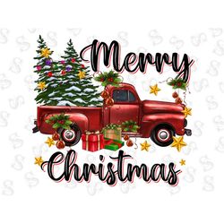 Merry Christmas Truck Sublimation Png,Christmas Png,Gift Wrap Png,Truck Png,Merry Christmas Png,Christmas Tree Png,Digit