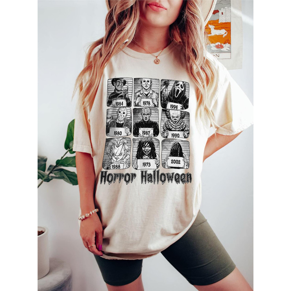 Halloween Horror Shirt, Horror Killers Mugshots Shirt, Scary Halloween Shirt, Jason Voorhees, Michael Myers Shirt, Scream Movie Tshirt - 1.jpg