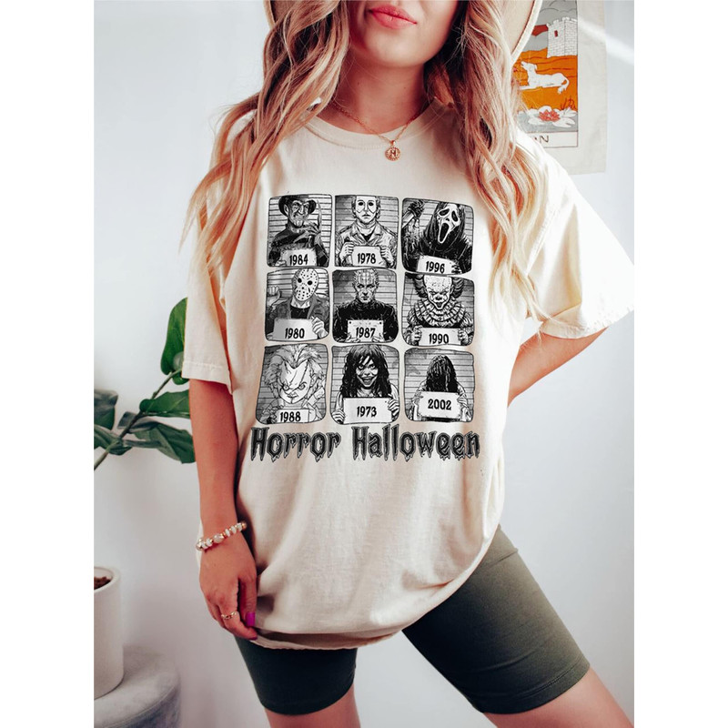 Halloween Horror Shirt, Horror Killers Mugshots Shirt, Scary Halloween Shirt, Jason Voorhees, Michael Myers Shirt, Scream Movie Tshirt - 1.jpg