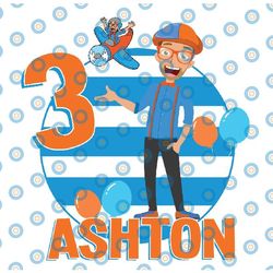 birthday blippi boy svg, boy birthday matching svg, custom name and age birthday svg, family matching boy svg, digital d