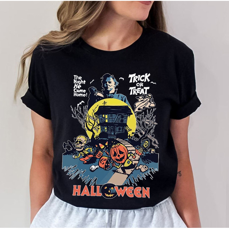Vintage Halloween Micheal Myers Shirt, Michael Myers Halloween T-shirt, The Night He Came Home, Horror Movies Shirt, Halloween Sweatshirt - 1.jpg