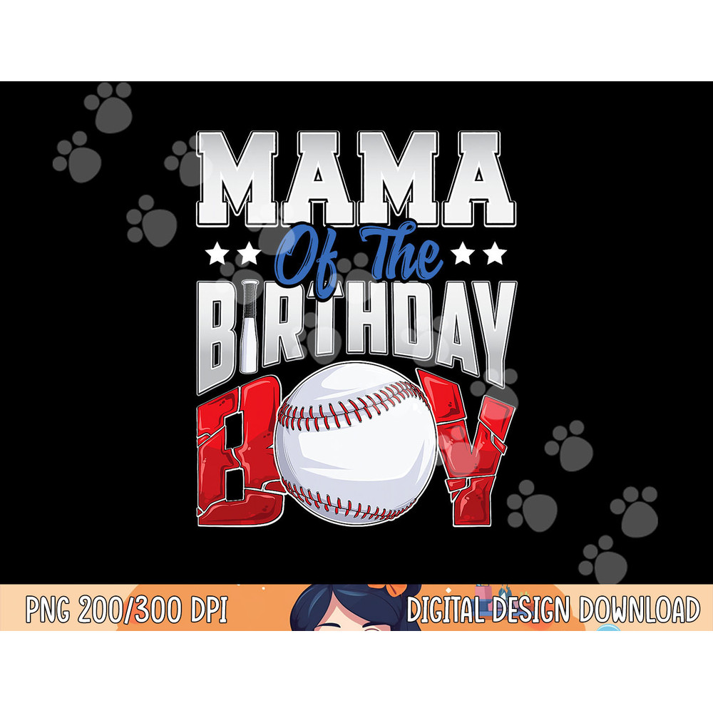 Mama Baseball birthday Boy Family Baller b-day Party png,sublimation .jpg