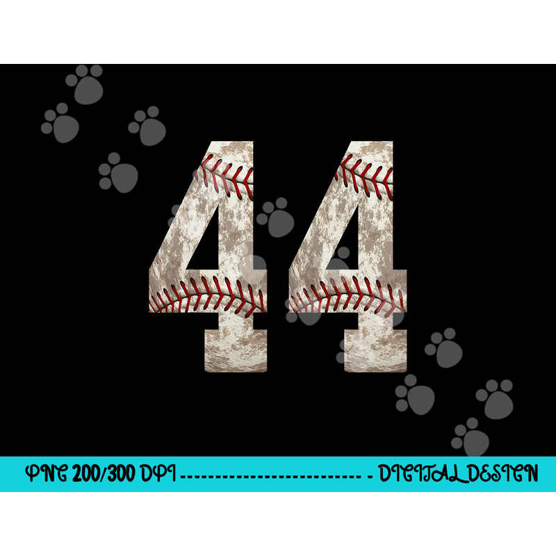 Baseball Jersey Number 44 Outfit Distressed Ball Design png, sublimation copy.jpg