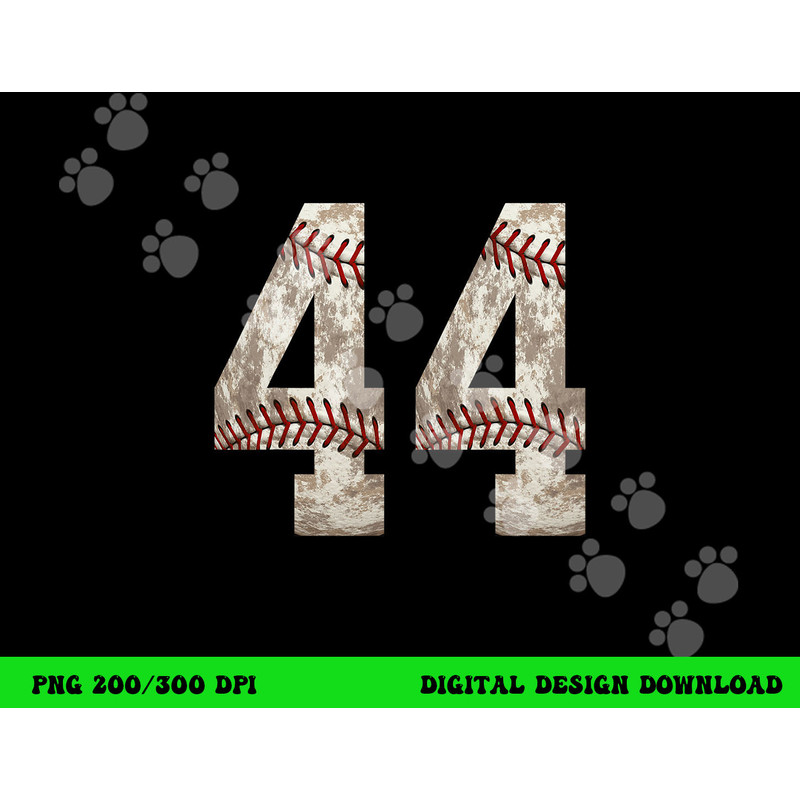 Baseball Jersey Number 44 Outfit Distressed Ball Design png, sublimation copy.jpg