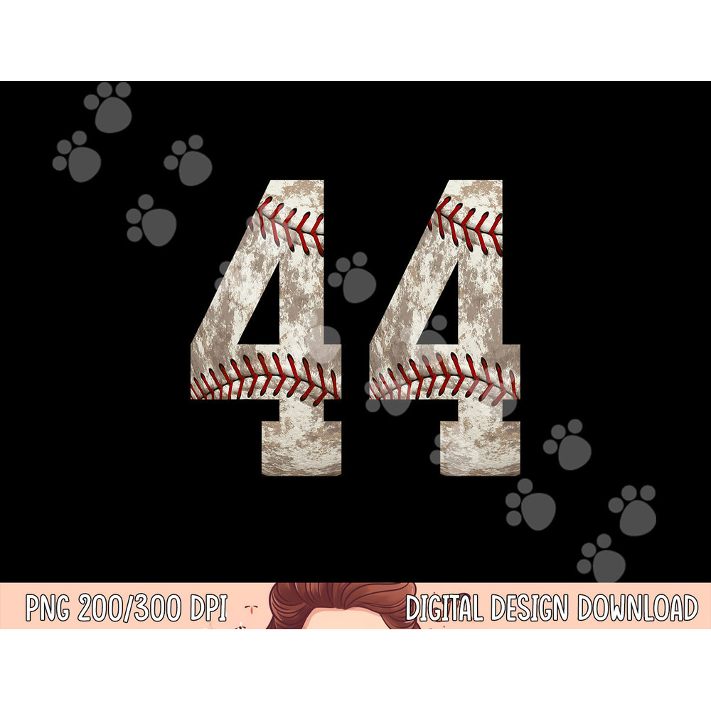 Baseball Jersey Number 44 Outfit Distressed Ball Design png, sublimation copy.jpg