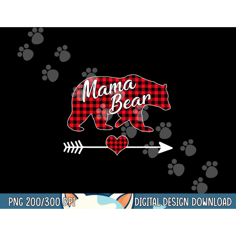 Mama Bear Christmas Pajama Red Buffalo Plaid Family  png,sublimation copy.jpg