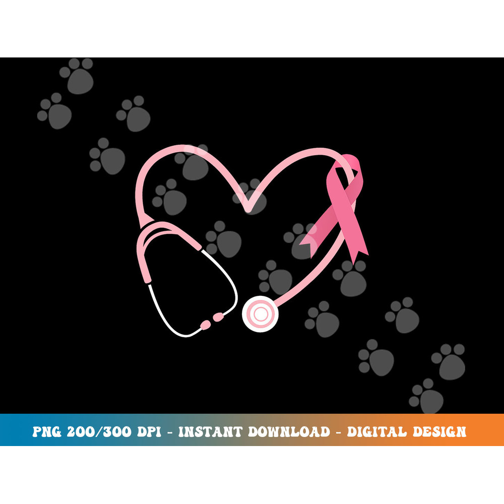 Doctor Nurse Heart Love Pink Ribbon Cute Breast Cancer Gifts png,sublimation copy.jpg