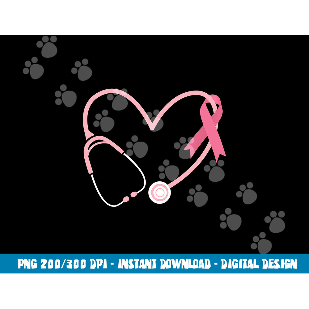 Doctor Nurse Heart Love Pink Ribbon Cute Breast Cancer Gifts png,sublimation copy.jpg