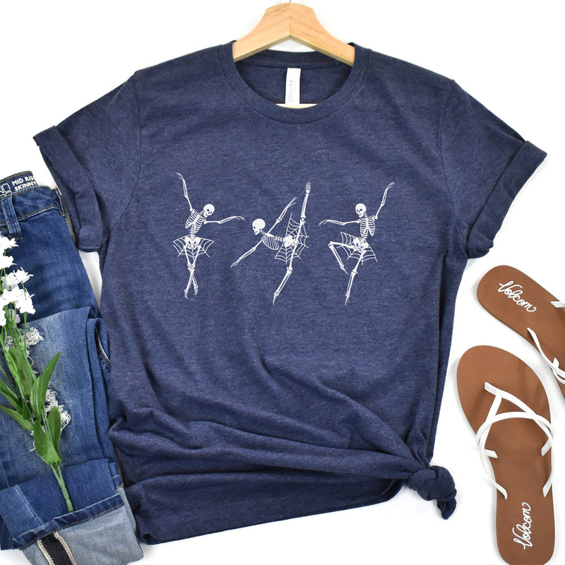 ballet skeleton shirt, dancing skeletons shirt, halloween ballet shirt, halloween dance shirt, halloween skeleton shirt, spider web, fall - 2.jpg