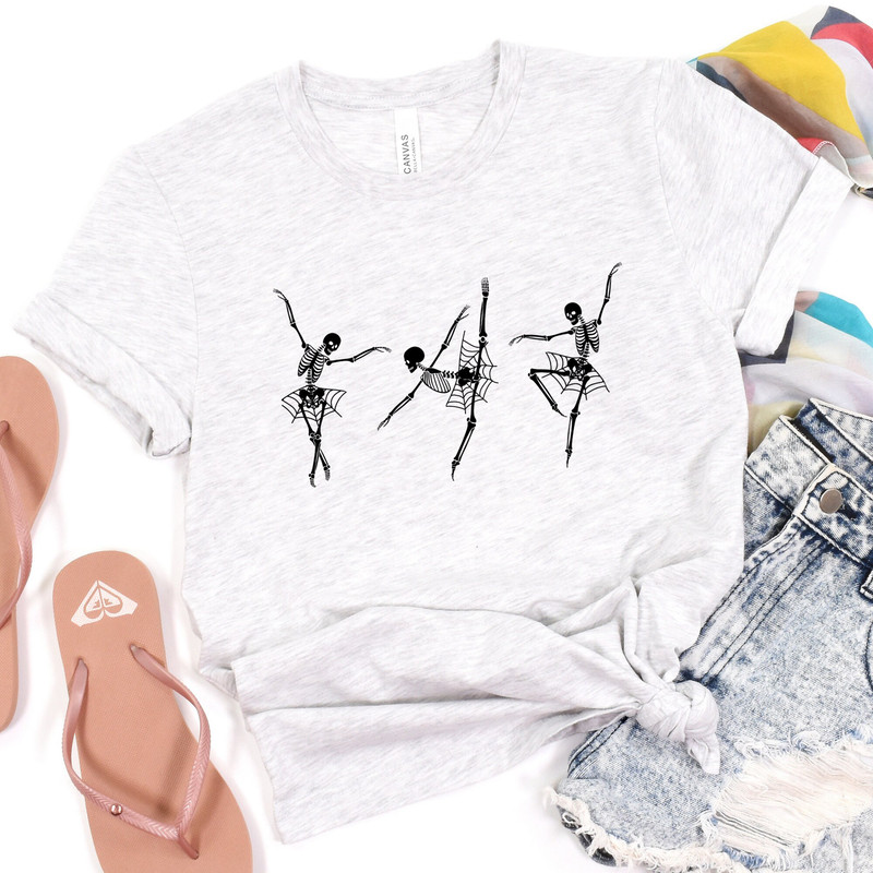 ballet skeleton shirt, dancing skeletons shirt, halloween ballet shirt, halloween dance shirt, halloween skeleton shirt, spider web, fall - 4.jpg