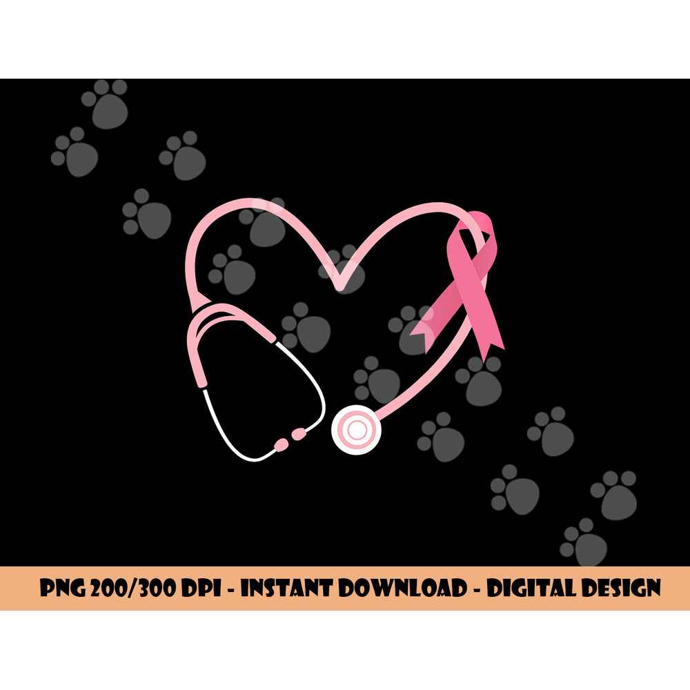 Doctor Nurse Heart Love Pink Ribbon Cute Breast Cancer Gifts png,sublimation copy.jpg