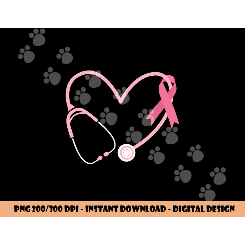 Doctor Nurse Heart Love Pink Ribbon Cute Breast Cancer Gifts png,sublimation copy.jpg