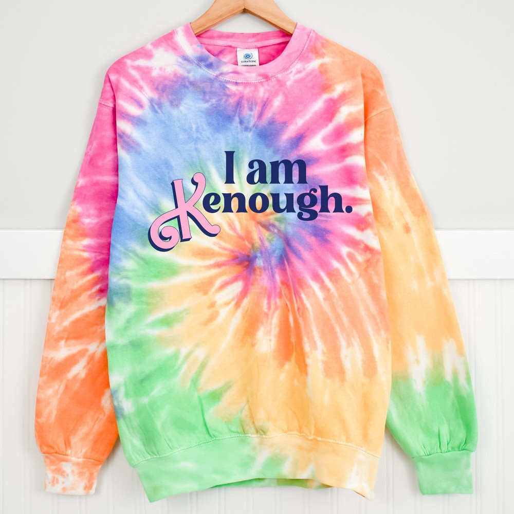 I am kenough sweatshirt, i am kenough hoodie, i am kenough, i am enough, barbi movie, ken shirt, barbi shirt, tie dye i am kenough - 1.jpg