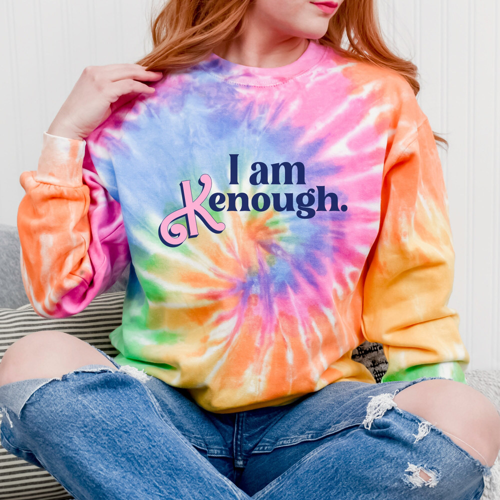 I am kenough sweatshirt, i am kenough hoodie, i am kenough, i am enough, barbi movie, ken shirt, barbi shirt, tie dye i am kenough - 5.jpg
