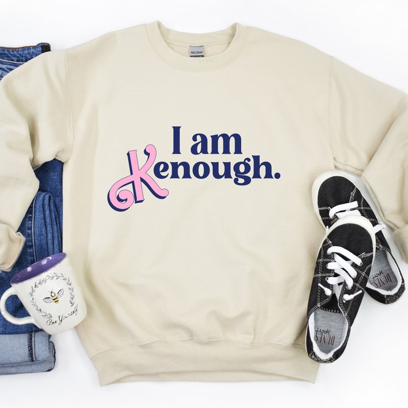 I am kenough sweatshirt, i am kenough hoodie, i am kenough, i am enough, barbi movie, ken shirt, barbi shirt, neon i am kenough - 6.jpg