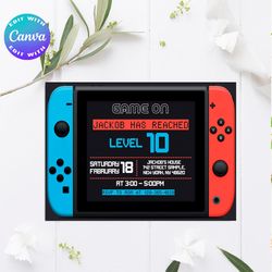 game on invitation, game on birthday invitation, game on birthday party invitation, game on digital invitation