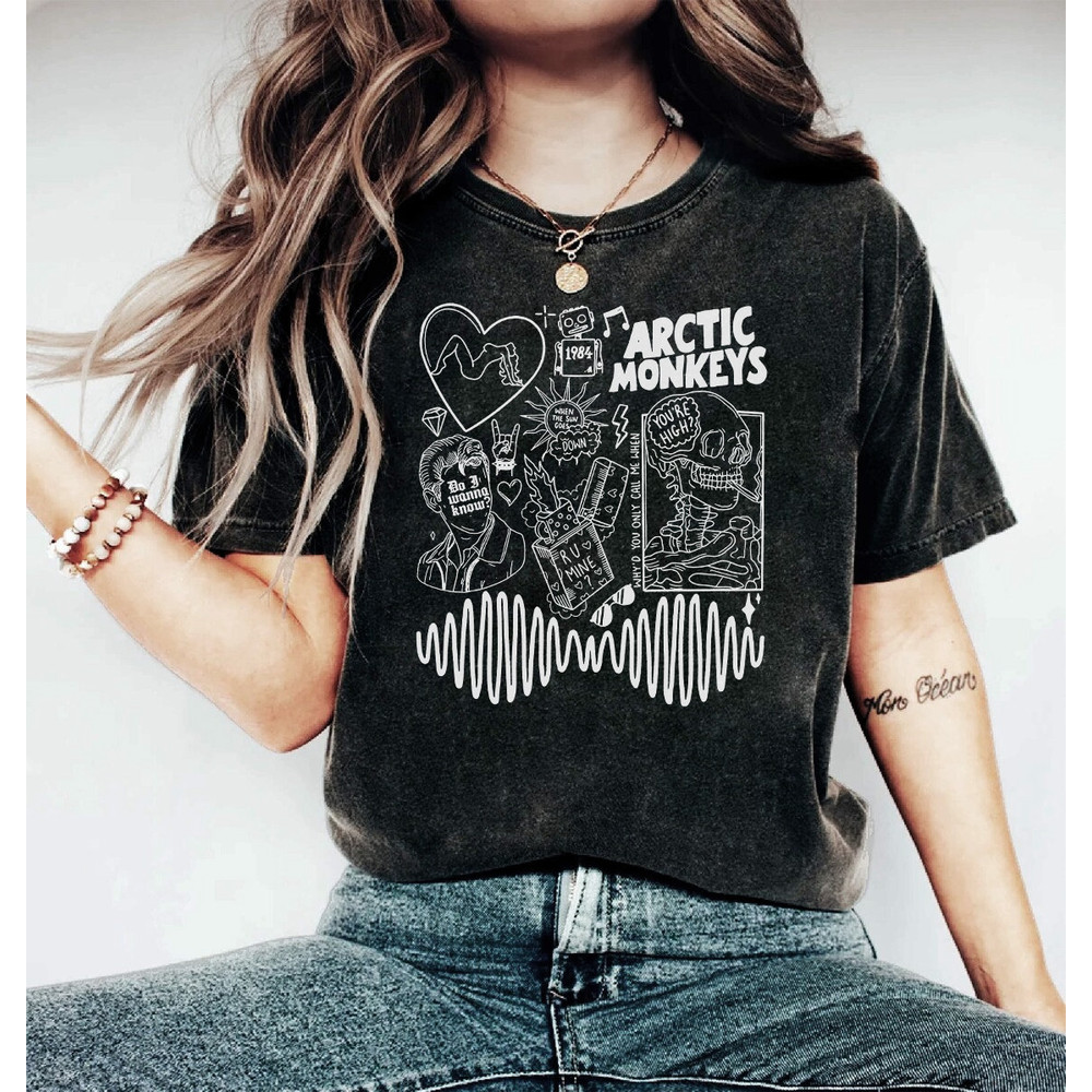 Comfort Colors® Arctic Monkey Shirt, Arctic Monkey Doodle Art Shirt, Vintage Arctic Monkey Merch Album Lyrics T-Shirt - 2.jpg