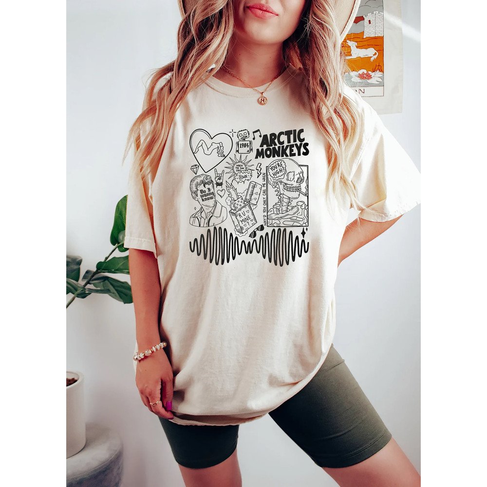 Comfort Colors® Arctic Monkey Shirt, Arctic Monkey Doodle Art Shirt, Vintage Arctic Monkey Merch Album Lyrics T-Shirt - 3.jpg