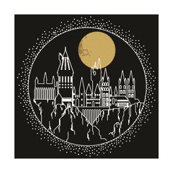hogwarts castle svg, trending svg, hogwarts svg, harry potter svg, harry potter castle svg, castle svg, moon svg, harry
