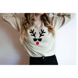 christmas reindeer faces svg , reindeer svg, girl reindeer svg, boy reindeer svg, christmas 2022 svg, cute reindeer face