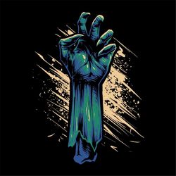 hand drawn halloween zombie hand svg cartoon illustration spooky clipart vector silhouette cut files for cricut digital