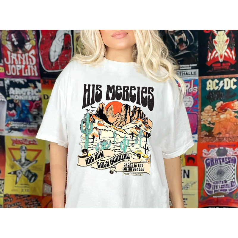 Comfort Colors® Boho Christian Christian Shirt, Bible Verse Shirt, Trendy Christians Shirt, His Mercies Are New Comfort Colors Shirt - 4.jpg