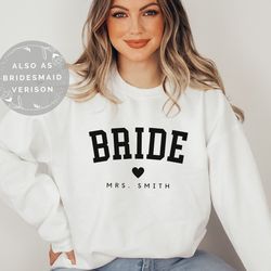 custom college apparel future mrs sweatshirt custom bride sweatshirt bride crewneck, bridal shower gift for bride unique