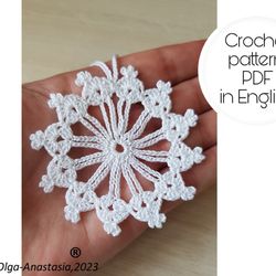 Snowflake  17 Christmas crochet pattern , crochet Snowflake pattern , crochet pattern , Irish Crochet , Motif crochet ,