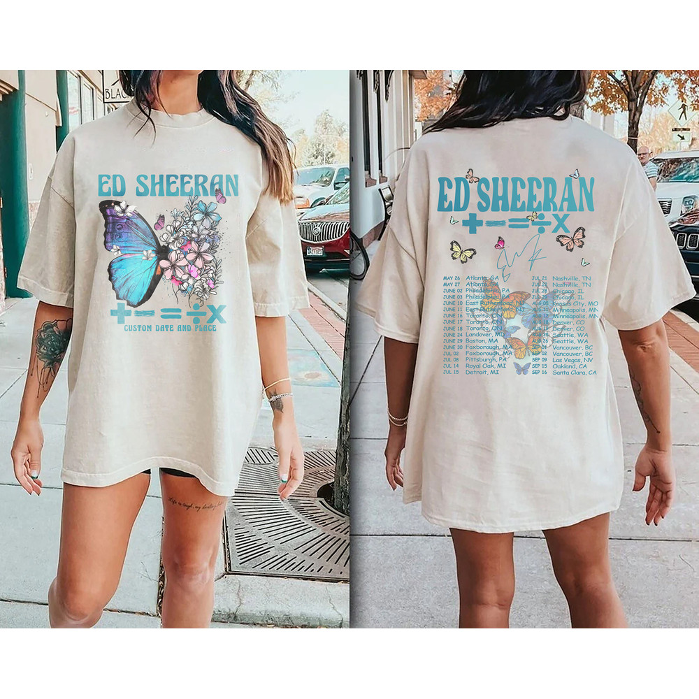 Comfort Colors® Custom Ed Sheeran The Mathematics Tour Shirt, Vintage Ed Sheeran Butterfly Shirt - 1.jpg