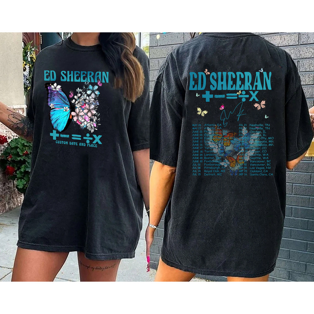 Comfort Colors® Custom Ed Sheeran The Mathematics Tour Shirt, Vintage Ed Sheeran Butterfly Shirt - 3.jpg